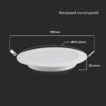 V-TAC 12W LED ugradbeni panel - okrugli 170,8x28,4mm 4000K 7862 - Slika 5