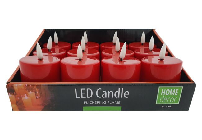 KSA ELEKTROPROFI (P1150) Dekoracija za dom SVIJEĆA crvena LED HD - 108 / 9 cm žuti plamen. HD-109 - Slika 3