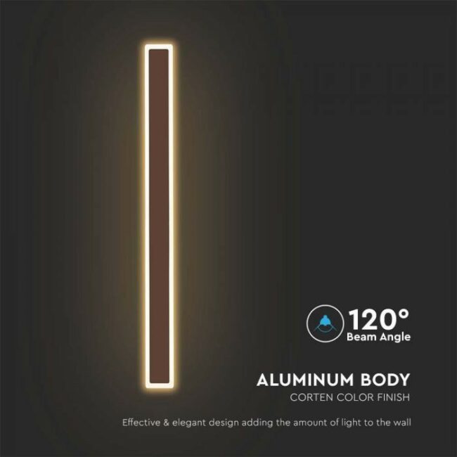 V-TAC  Zidna LED lampa  17W 3000K - IP65 corten kućište 6828 - Slika 3