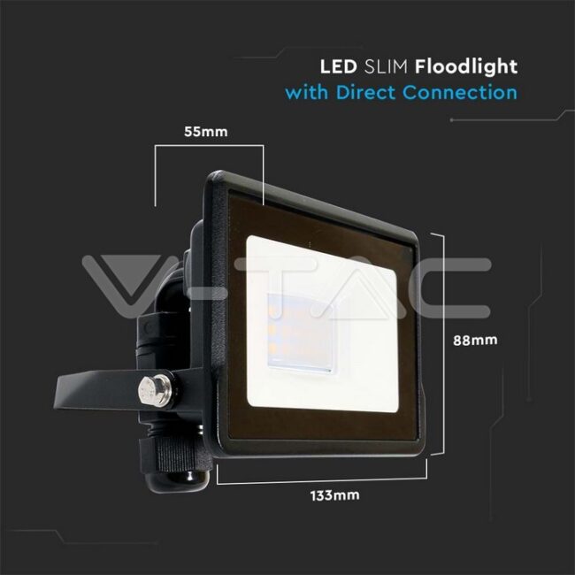 V-TAC 10W LED reflektor SAMSUNG čip crno tijelo 6500K 5 GODINA GARANCIJE 20306 - Slika 4