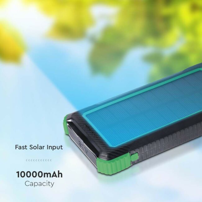 V-TAC 10000mAh solarni Power Bank, bežično punjenje, crni 7835 - Slika 5