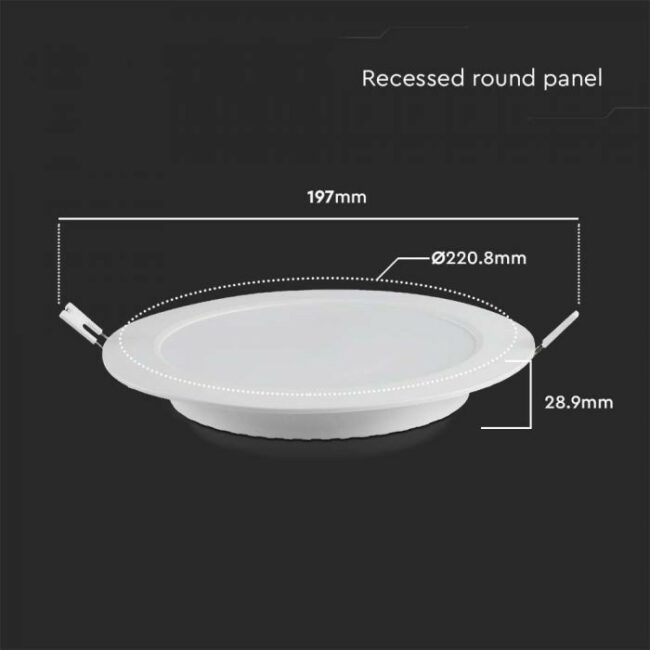 V-TAC 18W LED ugradbeni panel - okrugli 220,8x28,8mm 4000K 7865 - Slika 2