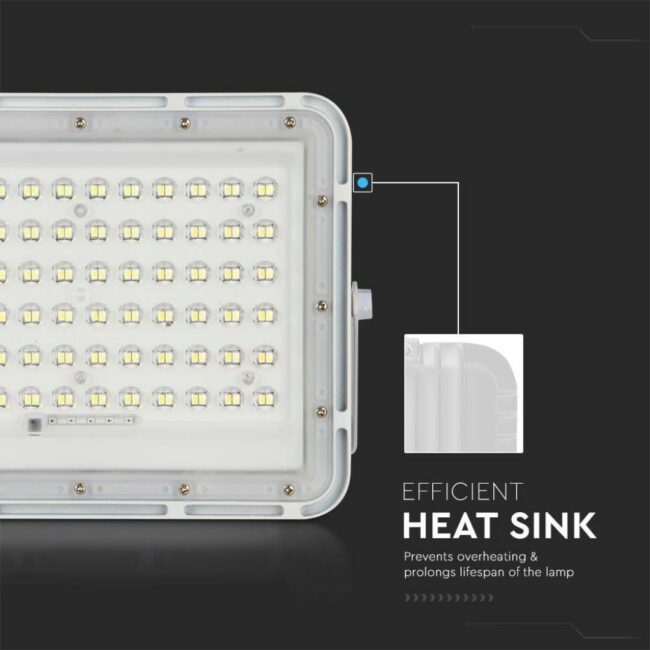 V-TAC 15W LED solarni reflektor s daljinskim upravljačem i zamjenjiivom baterijom 4000K kabel 3m, bijelo kućište 7844 - Slika 4