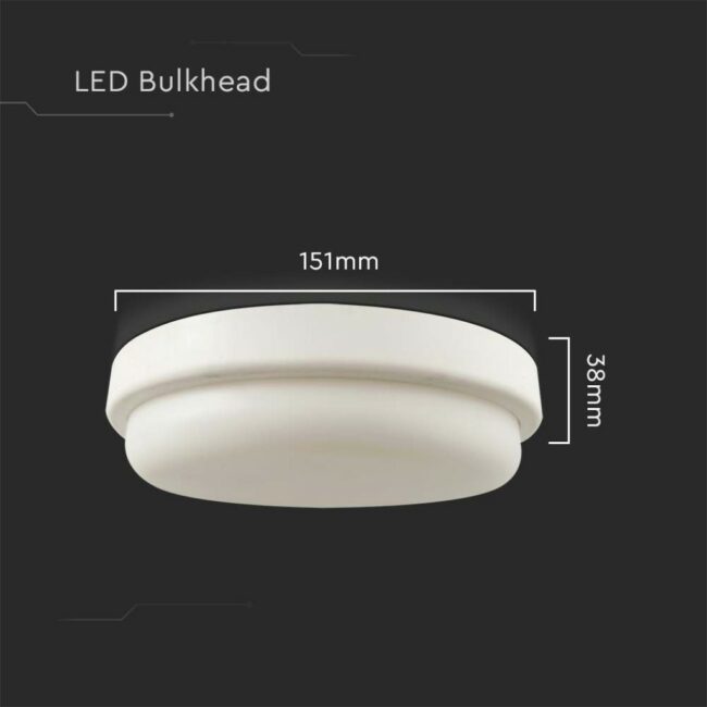 V-TAC 12W LED zidna/stropna svjetiljka otporna na udarce 4000K IP54 10196 - Slika 3