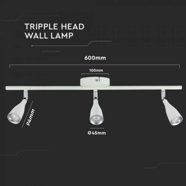 V-TAC 13,5W Led zidna svjetiljka 4000K crna 218273 - Slika 4