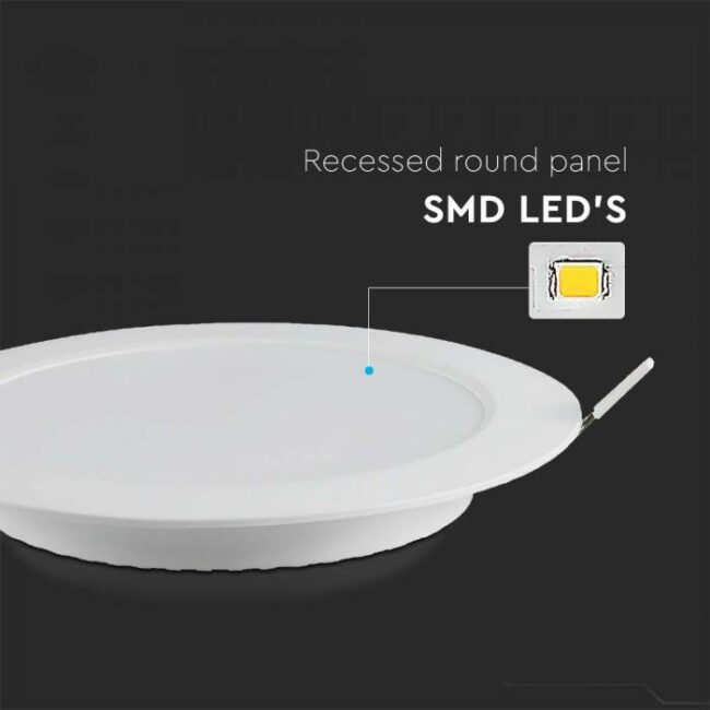 V-TAC 18W LED ugradbeni panel Samsung čip - okrugli 220,8x28,9mm 4000K - 5 godina garancije 78651 - Slika 3