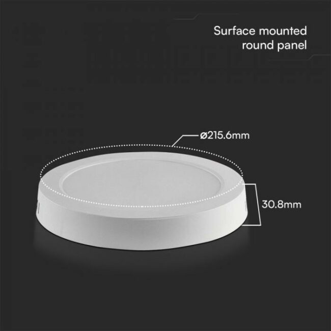 V-TAC 18W LED nadgradni panel Samsung čip - okrugli 215,6x30,8mm 4000K - 5 godina garancije 78771 - Slika 4