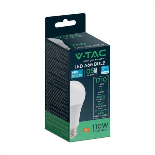 V-TAC  LED žarulja - SAMSUNG čip 17W E27 A65 3000K - 5 GODINA GARANCIJE 23687 - Slika 3