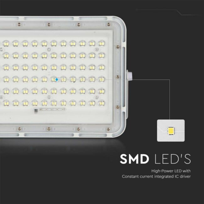 V-TAC 20W LED solarni reflektor s daljinskim upravljačem i zamjenjiivom baterijom 4000K kabel 3m, bijelo kućište 7846 - Slika 5