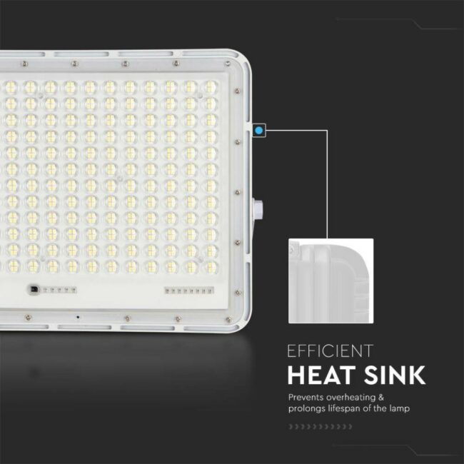 V-TAC 30W LED solarni reflektor s daljinskim upravljačem i zamjenjiivom baterijom 6400K kabel 3m, bijelo kućište 7847 - Slika 4