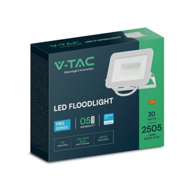 V-TAC 30W LED reflektor SMD SAMSUNG ČIP bijelo kućište 6500K - 5 GODINA GARANCIJE 10025 - Slika 4
