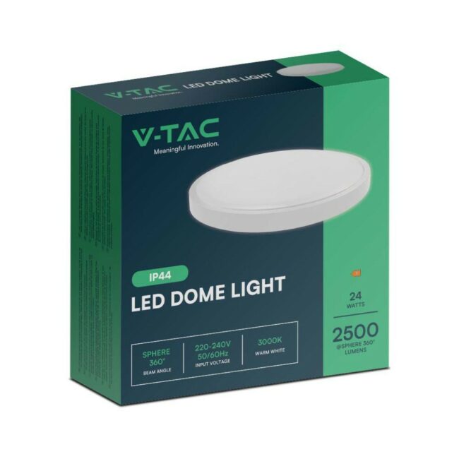 V-TAC 24W LED plafonjera s bijelim rubom okrugla 4000K IP44  76191 - Slika 2