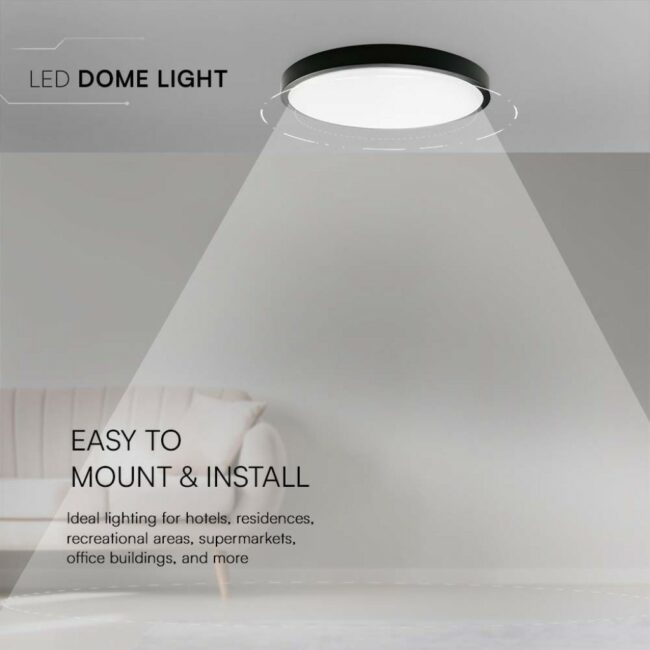 V-TAC 24W LED plafonjera s crnim rubom okrugla  4000K IP44  76371 - Slika 4