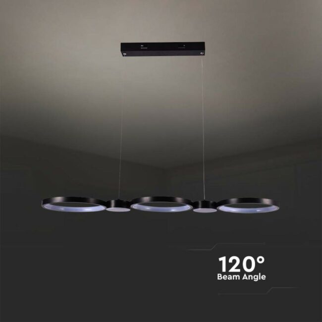V-TAC 38W LED dizajnerska viseća svjetiljka crna 3000K 10044 - Slika 2