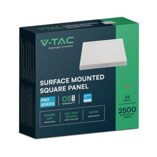 V-TAC 24W LED nadgradni panel Samsung čip - četvrtasti 285x285x30,7mm 4000K - 5 godina garancije 230231 - Slika 4
