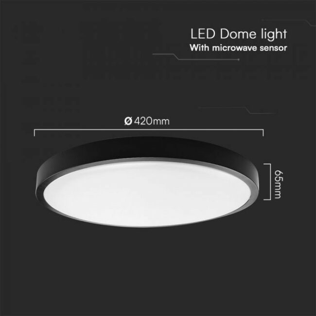 V-TAC 36W Samsung LED plafonjera s mirkovalnim senzorom -okrugla -crni rub 4000K IP44  76711-24 - Slika 4