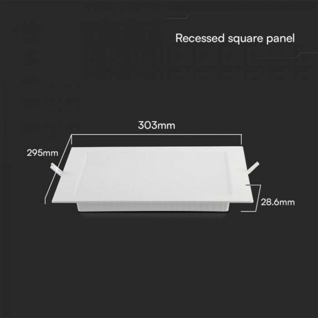 V-TAC 24W LED ugradbeni panel Samsung čip - četvrtasti 295x295x28,6mm 4000K - 5 godina garancije 104901 - Slika 4