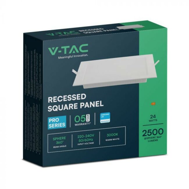 V-TAC 24W LED ugradbeni panel Samsung čip - četvrtasti 295x295x28,6mm 4000K - 5 godina garancije 104901 - Slika 3