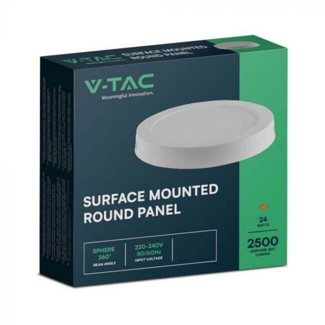 V-TAC 24W LED nadgradni panel Samsung čip - okrugli 288,6x31,2mm 4000K - 5 godina garancije 78801 - Slika 5