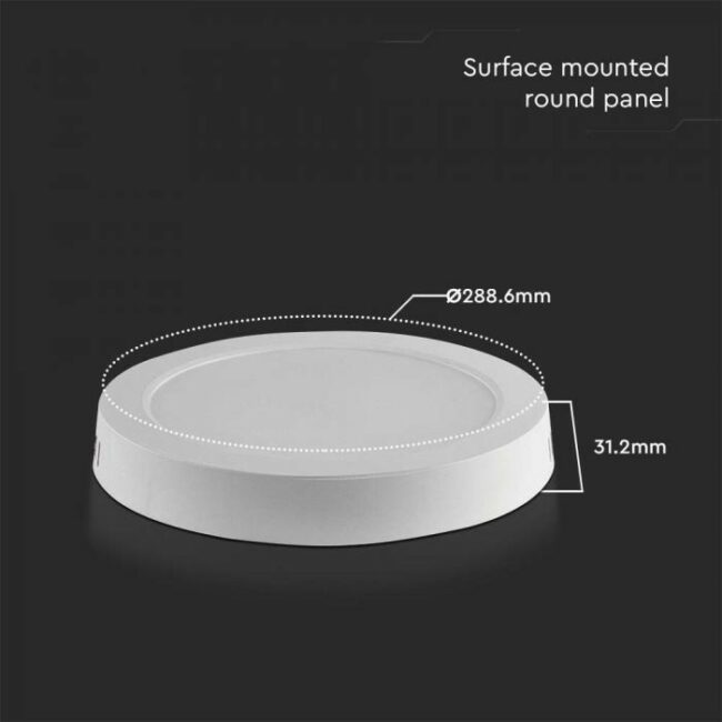 V-TAC 24W LED nadgradni panel Samsung čip - okrugli 288,6x31,2mm 4000K - 5 godina garancije 78801 - Slika 4