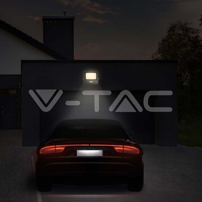 V-TAC 50W LED reflektor s PIR senzorom SAMSUNG čip 4000K  IP65 crni kabel 1m - 5 GODINA GARANCIJE 20290 - Slika 3