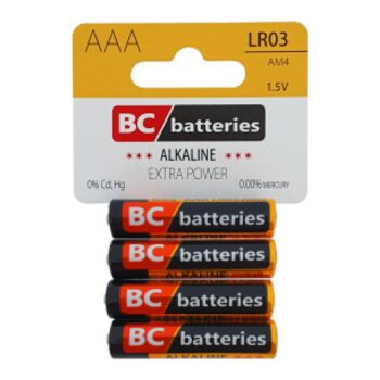 Cijena za set od 4 kom<br><br>BCLR03 Alkaline<br>(AAA/LR03) BC baterije Extra Power<br>Napon: 1