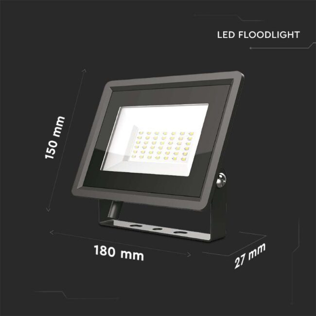 V-TAC 50W LED reflektor SMD 6400K, IP65, crni 6751 - Slika 4