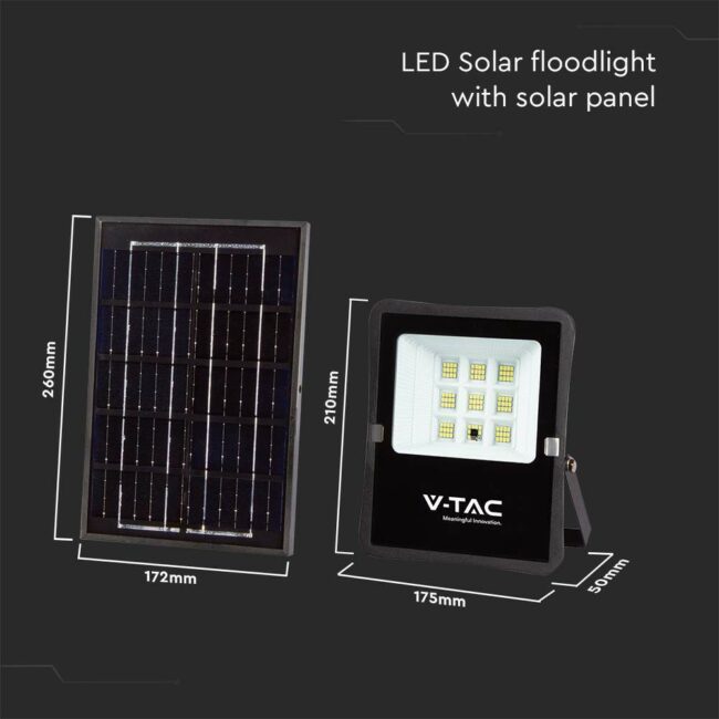 V-TAC 6W LED solarni reflektor s daljinskim upavljačem 6400K 6964 - Slika 3