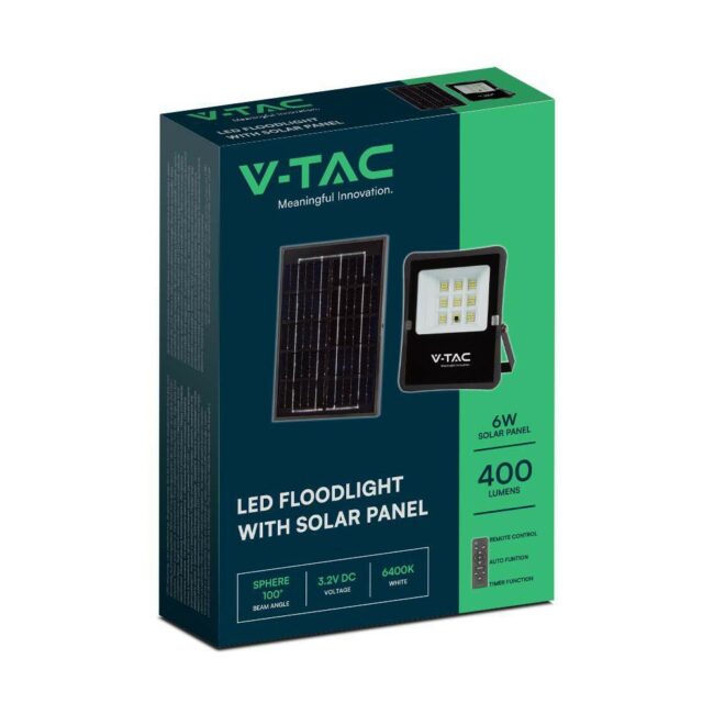 V-TAC 6W LED solarni reflektor s daljinskim upavljačem 6400K 6964 - Slika 4