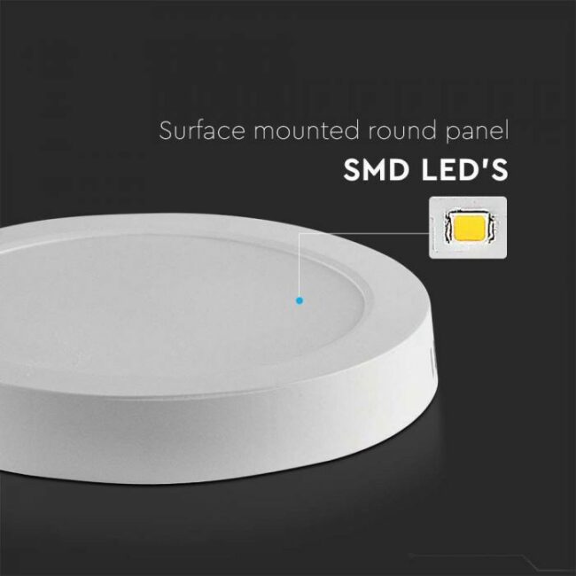 V-TAC 6W LED nadgradni panel - okrugli 121.2x30.6 mm 4000K 7871 - Slika 3