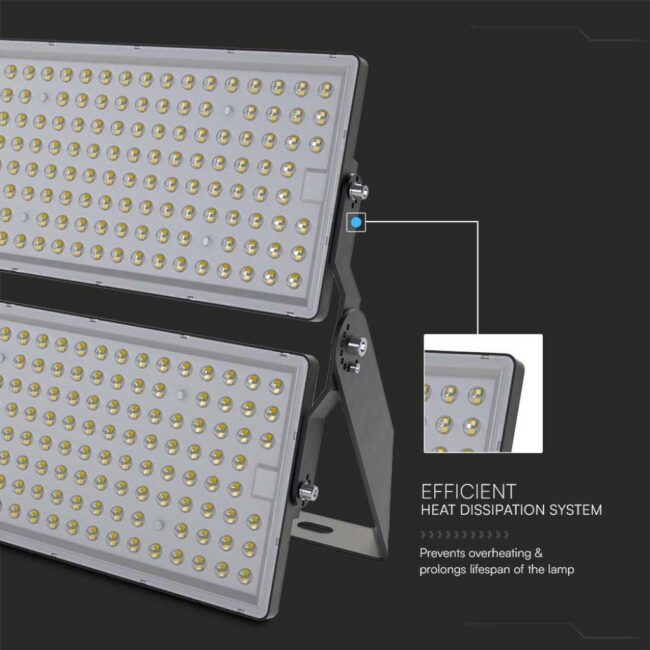 V-TAC 500W LED reflektor SMD 4000K, 135lm/W, IP65, kabel 1m, crni 23089 - Slika 4