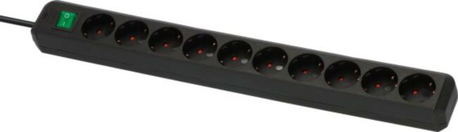 BRENNENSTUHL Brennenstuhl deseterostruka prenosiva šuko utičnica s prekidačem 3x1,5mm2, 45º , 16A, 3m, crna B1159300010 - Slika 2