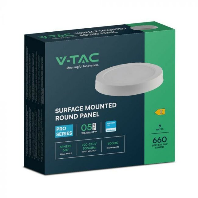 V-TAC 6W LED nadgradni panel Samsung čip - okrugli 121,2x30,6mm 4000K - 5 godina garancije 78711 - Slika 4