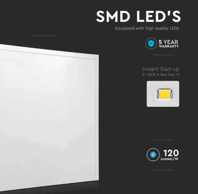 V-TAC 36W LED Panel 595 x 595 mm 4000K 120lm/W 5 godina garancije 216706 - Slika 4