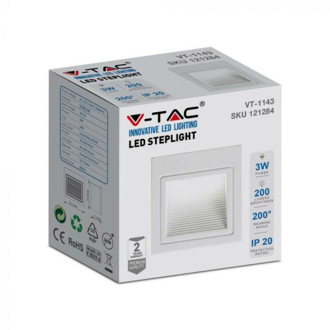 V-TAC 3W LED svjetlo za stepenice 4000K, bijelo IP20 121284 - Slika 5