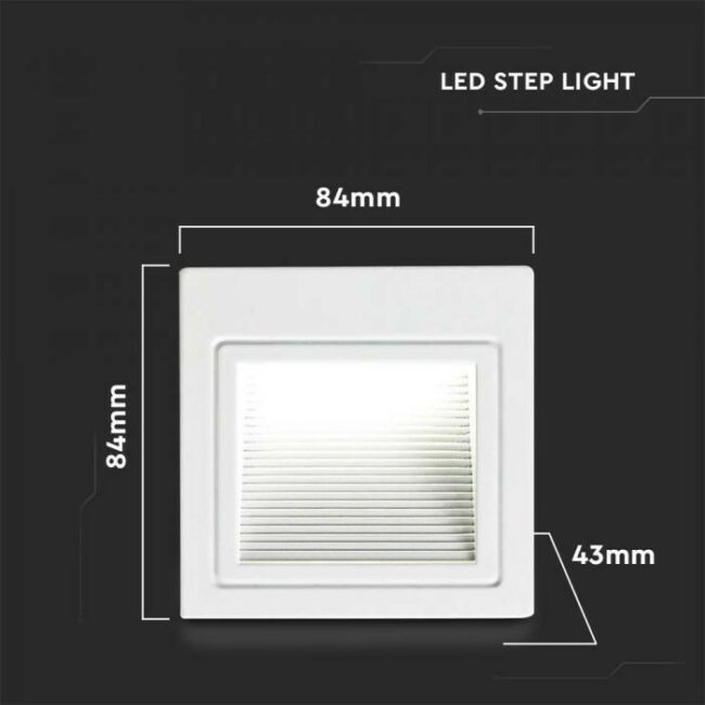 V-TAC 3W LED svjetlo za stepenice 4000K, bijelo IP20 121284 - Slika 4