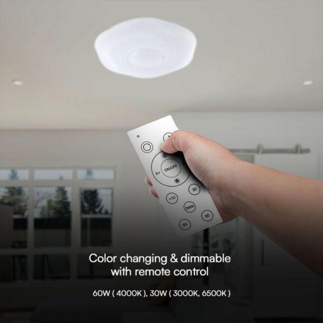 V-TAC 20W - 40W - 20W SMD LED plafonjera na daljinsko upravljanje - Elegant Bijela - 3000-6500K 23589 - Slika 4