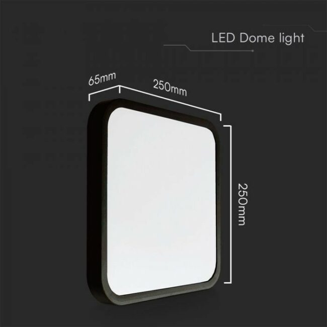 V-TAC 18W Samsung LED plafonjera s crnim rubom četvrtasta  3000K IP44  76421-24 - Slika 4