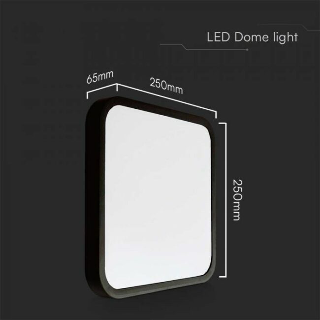 V-TAC 18W Samsung LED plafonjera s crnim rubom četvrtasta  4000K IP44  76431-24 - Slika 3