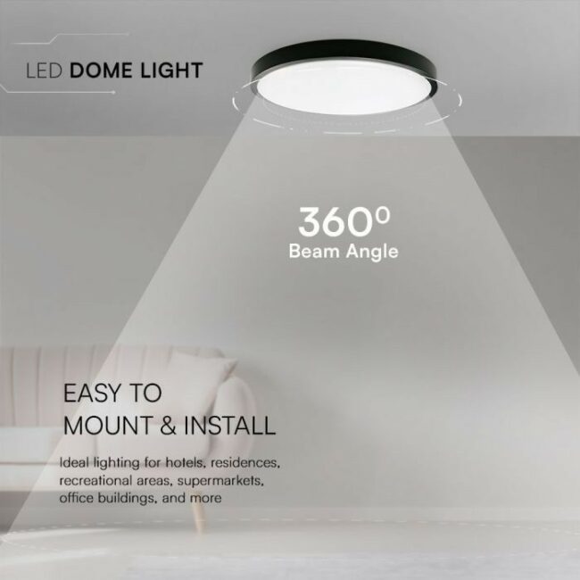 V-TAC 36W Samsung LED plafonjera s crnim rubom okrugla 4000K IP44  76401-24 - Slika 5