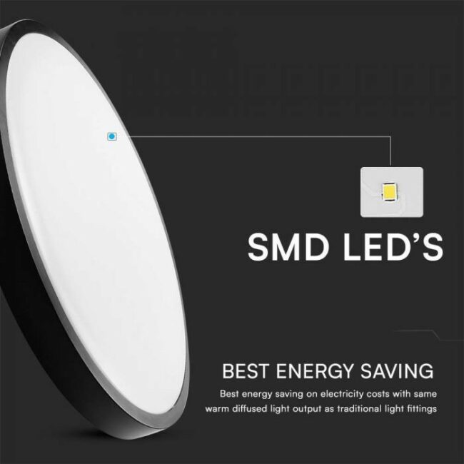 V-TAC 36W Samsung LED plafonjera s crnim rubom okrugla 4000K IP44  76401-24 - Slika 4
