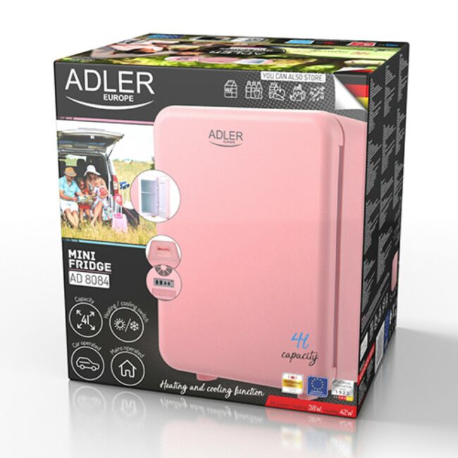 V-TAC ADLER mini frižider 4L 12/220V, Peltier, pink AD 8084 pink - Slika 4