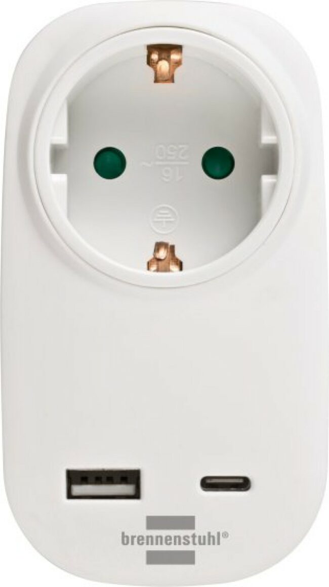 BRENNENSTUHL BRENNESTUHL šuko adapterski utikač +2x USB C , 18W bijeli B1508210 - Slika 3