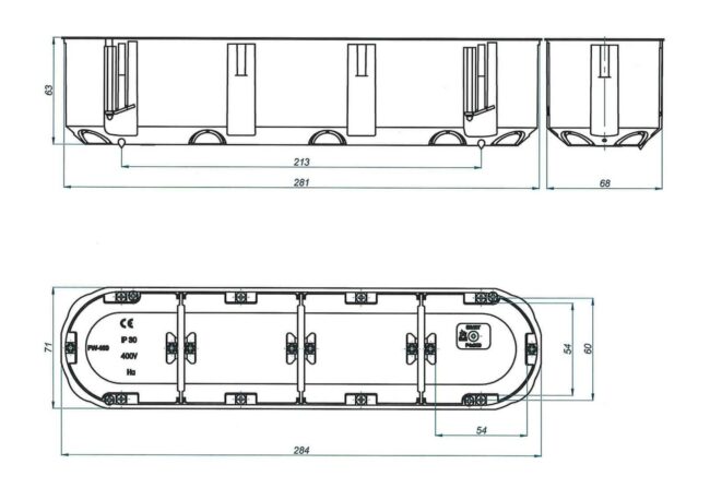 ELEKTRO SMART Četverostruka kutija za šuplje zidove P4X60D 4M<br> S32097203 - Slika 3