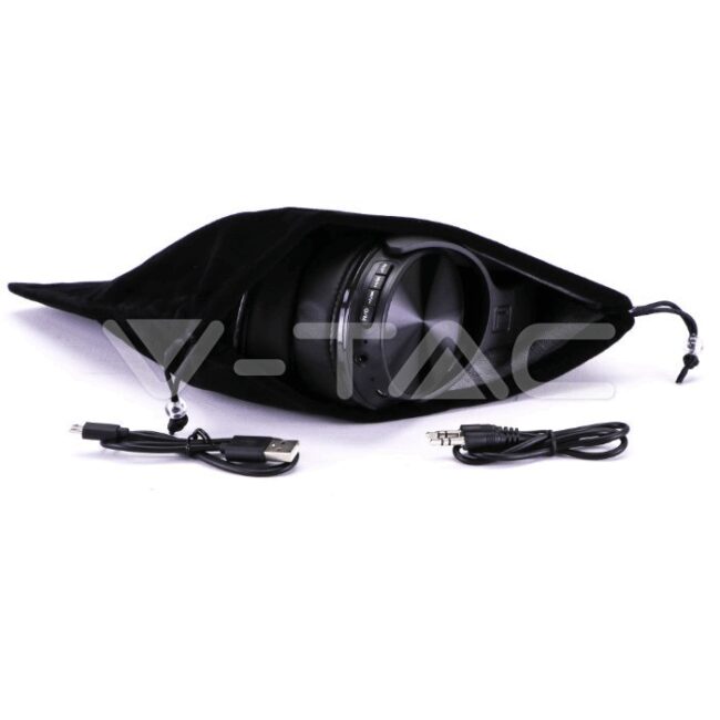 V-TAC Bluetooth-wireless slušalice 500mAh, crne 7727 - Slika 2