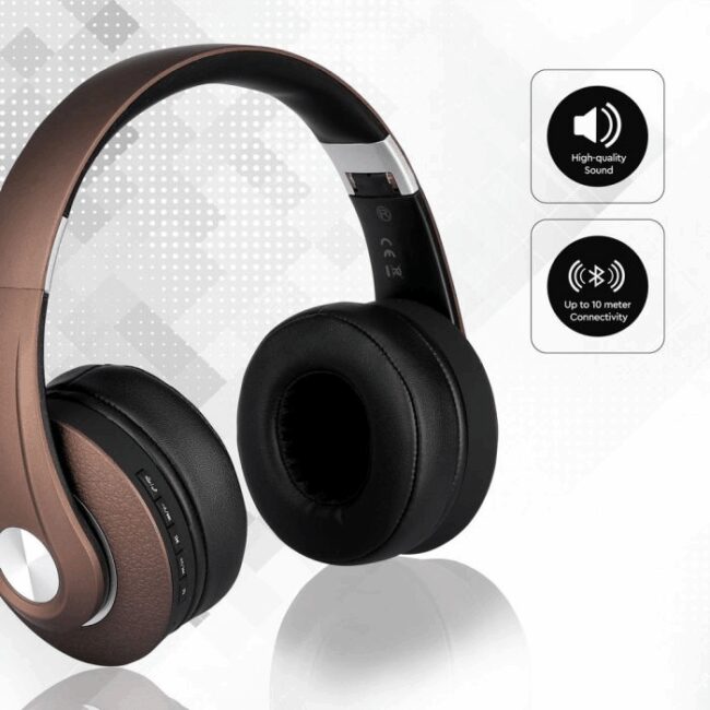 V-TAC Bluetooth-wireless slušalice, smeđe 500mAh 7732 - Slika 3