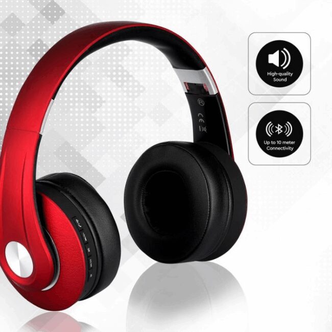 V-TAC Bluetooth wireless slušalice crvene 500 mAh 7731 - Slika 4